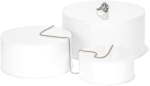 Red Co 3-Pack Acrylic Round Cylinder Display Riser Stands with Hollow Bottoms