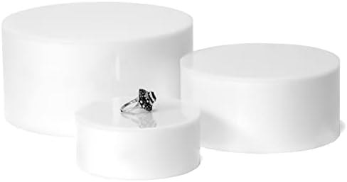 Red Co 3-Pack Acrylic Round Cylinder Display Riser Stands with Hollow Bottoms