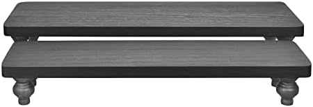 Ikee Design 2 Pcs Black Wooden Display Riser Set