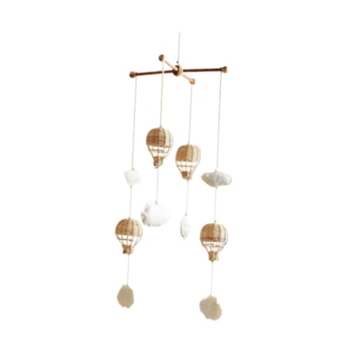 Garende Baby Mobile with Rattan Balloon and Cloud Decor