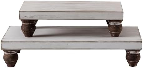 SOFE Rectangular Wood Risers Display Stand Set of 2