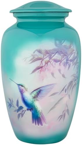 Blue Cremation Urn for Human Ashes - 200 Cubic Inches