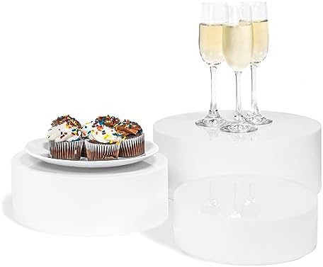 Red Co 3 Pack Acrylic Riser Stands Glossy White