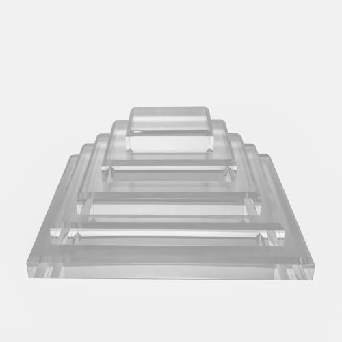CiaoHER Clear Acrylic Square Display Riser Stand 1in Thick 8x8