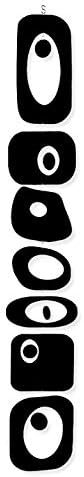 Black Beatnik Party Hanging Art Mobile 6x42 Wind Chimes