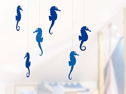 Sea Horse Blue Hanging Mobile 22 Inches Handmade Denmark