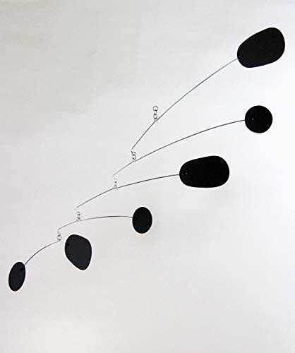 Handmade Black Metal Mobile with Hanging Filament