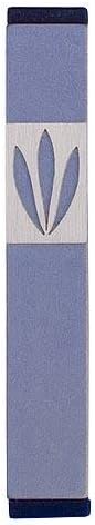 Agayof Small Mezuzah with Leaf Cutout Gray
