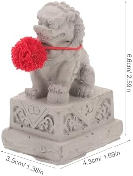 VOSAREA 2pcs Mini Chinese Lion Statues Decorative Figurines