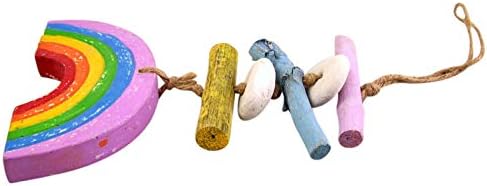 Rustic Painted Driftwood Mobile 10 Inches Rainbow