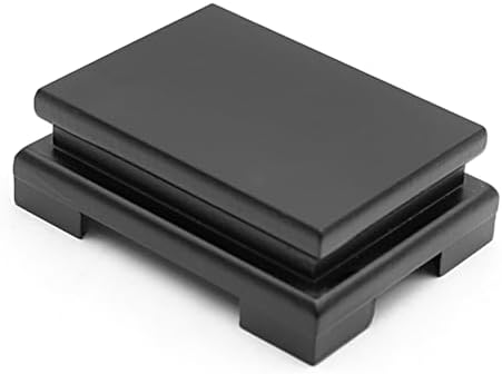 MDEOOSKY Wooden Display Stand - Black Rectangle Base with Risers