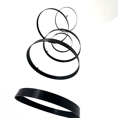 Modern Hanging Mobile with 6 Black Rings 55 - Home Decor