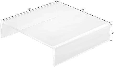 CiaoHER Clear Acrylic Riser Pedestal 12x12x3 2pack