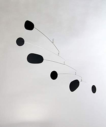 Handmade Black Metal Mobile with Hanging Filament