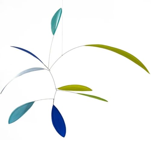 Green and Blue Leaf Hanging Mobile for Home Decor