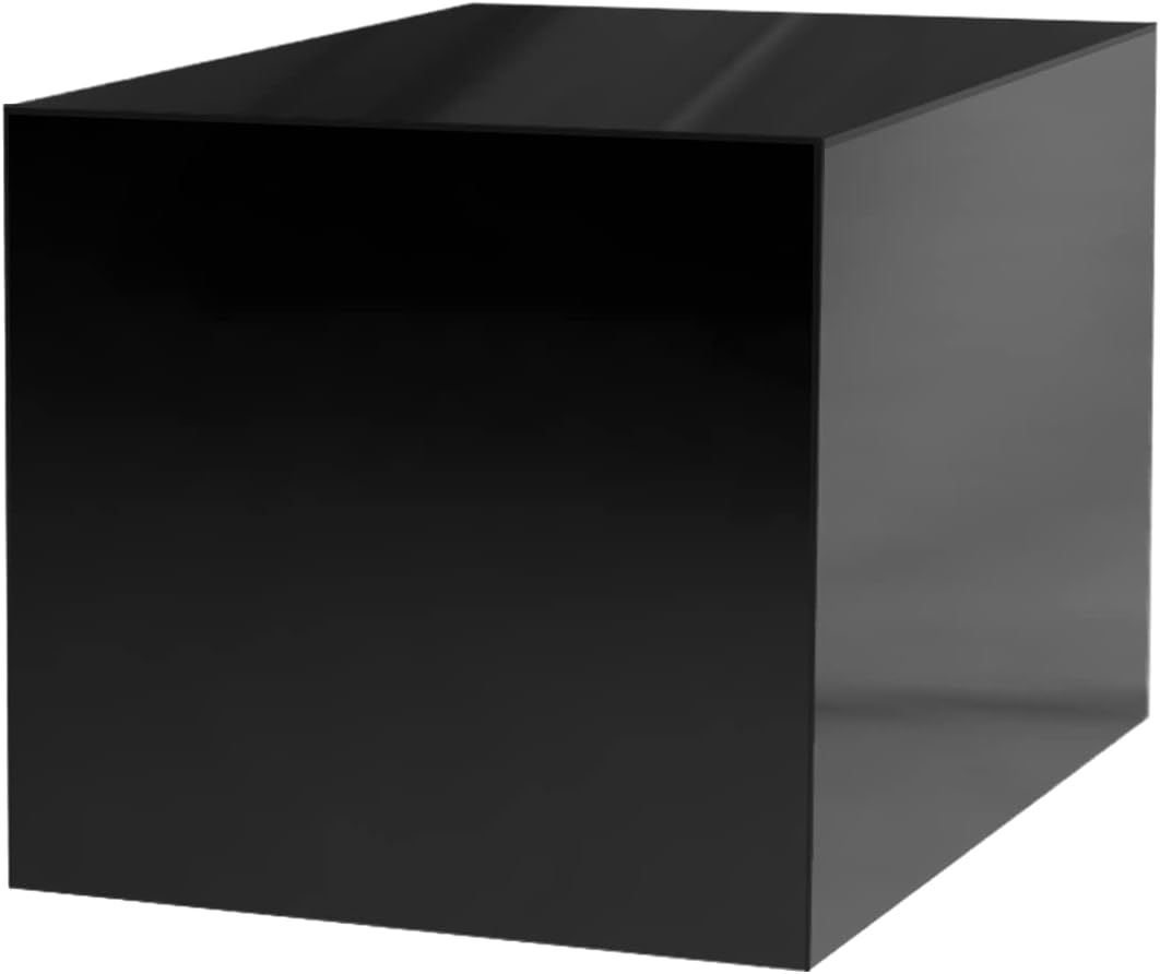 Glossy Black Acrylic Display Riser with One Open Side