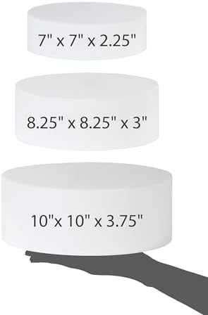 Red Co 3 Pack Acrylic Riser Stands Glossy White