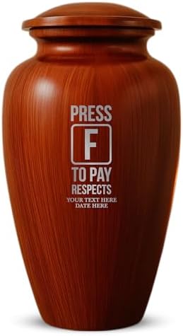 Custom Cremation Urn with Painted Wood Finish and Funny Engraving