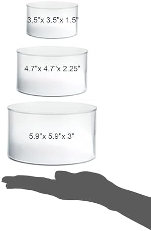 Red Co 3-Pack Acrylic Round Cylinder Display Riser Stands with Hollow Bottoms