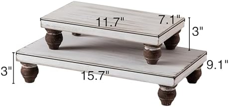 SOFE Rectangular Wood Risers Display Stand Set of 2