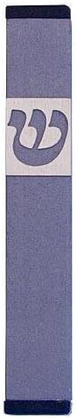 Baltinester Agayof Sharp Mezuzah with Curved Shin Cut-Out Gray