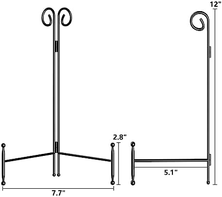 Black Plate Stand for Display 12 Inch 2 Pack
