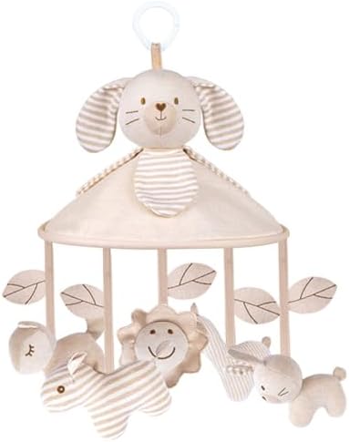 Baby Crib Mobile with Music Box and Squeaker Rattles