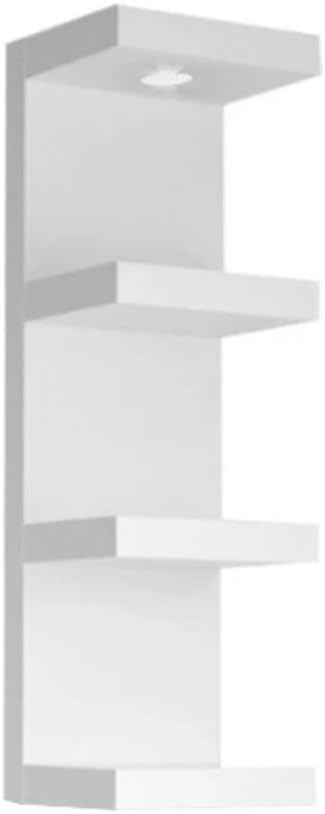 White Floating Wall Shelf Unit with LED Light