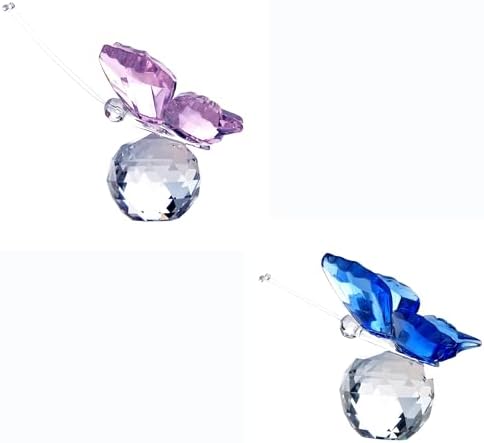 HD Pink Blue Crystal Flying Butterfly Figurine Collection