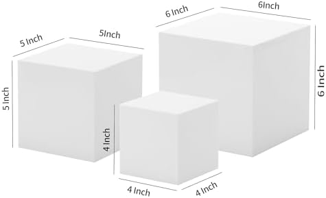 Glossy White Acrylic Display Cubes Set of 3