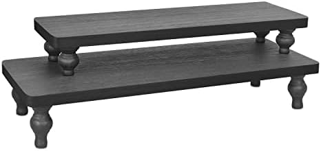 Ikee Design 2 Pcs Black Wooden Display Riser Set