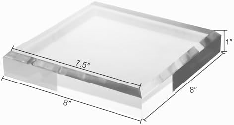 CiaoHER Clear Acrylic Square Display Riser Stand 1in Thick 8x8