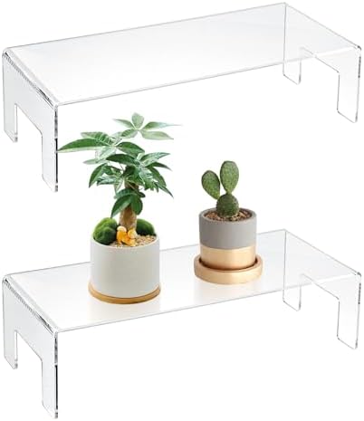 2 Pack Clear Acrylic Display Stand Risers for Jewelry and Desserts