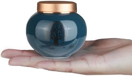 Ceramic Small Urn for Human Ashes Green