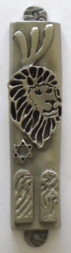 Lion of Judah Mezuzah Pewter Door Ornament