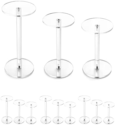 QWORK Clear Acrylic Display Riser Stands 4 Sets 12 Pcs