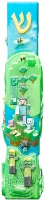 Handmade Mine Pixel Mezuzah Case for Jewish Kids Room
