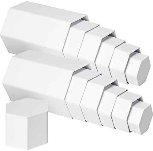 Jetec Hexagonal Jewelry Display Risers - 6 Sizes 12 Pieces White