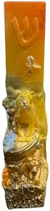 Handmade Lion Mezuzah Case for Jewish Boys and Girls Room