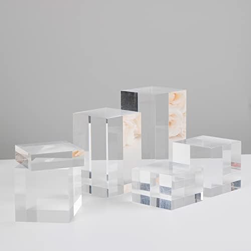 Clear Acrylic Cube Display Risers Set 31x31x1-6 Inch