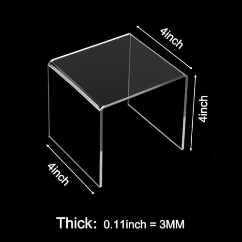 8 Pack Clear Acrylic Riser Display Stand For Cupcakes And Crafts