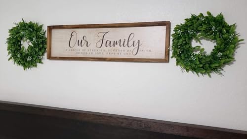 LSKYTOP 2 Pcs Artificial Boxwood Wreath with White Flowers