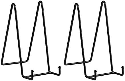 Lionwei Lionweli 8 Inch Tabletop Metal Plate Display Stand - 2 Pack Black