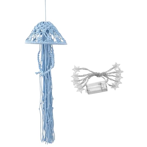 Gcroet Jellyfish Macrame Wall Hanging with LED Light