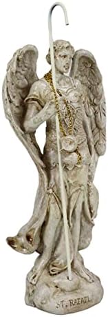 Ebros Ivory Painted Saint Raphael Figurine 5 Inch Tall