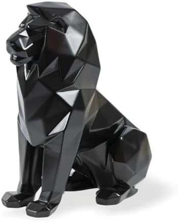 Artarium Black Lion Statue Home Decor Showpiece