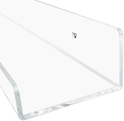Weiai Clear Acrylic Shelf 15 Inch Floating Wall Ledge Bookshelf 3 Pack