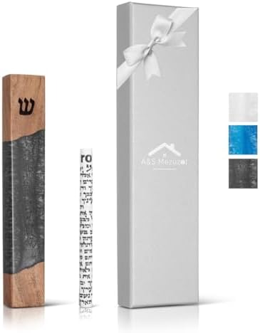 AS Mezuzot Mezuzah Case with Scroll 5 Inches Charcoal Grey
