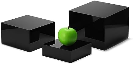 Sets of 3 Acrylic Risers with Hollow Bottoms for Display
