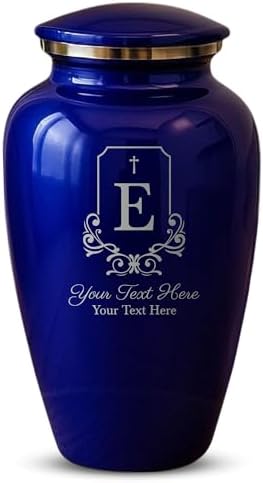 Custom Purple Metal Cremation Urn with 5 Designs